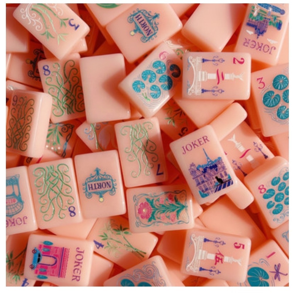 New Pink acrylic American Mahjong Tiles Translucent Parisian Art Nouveau 160